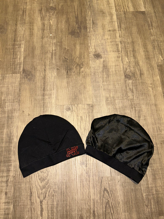 No Limit Black & Red Satin Skull Cap
