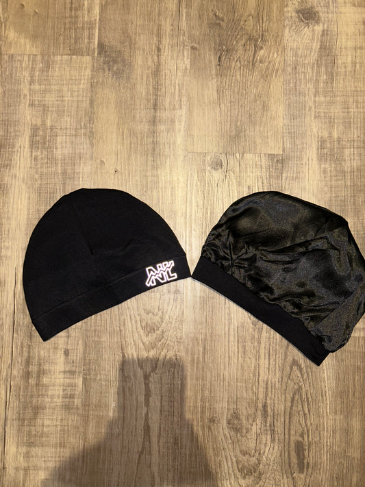 No Limit Black Reflective Satin Skull Cap