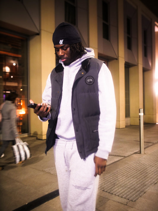 NL Black Satin Skull Cap (Reflective silver Logo)